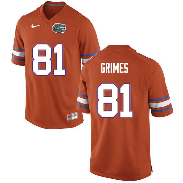 Men's NCAA Florida Gators Trevon Grimes #81 Stitched Authentic Nike Orange College Football Jersey RNP6465WH